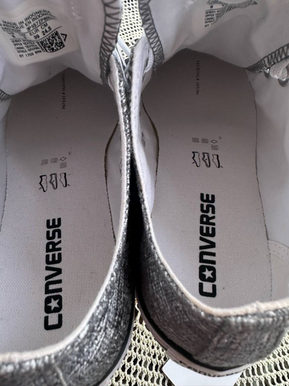 Converse Low Top Sneakers in Charcoal Heather and White - Picture 9 of 10